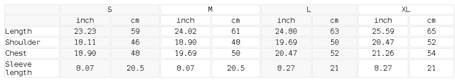 Size chart