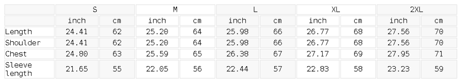 Size chart
